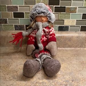 IGNOME- Festive Plush Doll with Red and Gray Outfit 🆕🎄